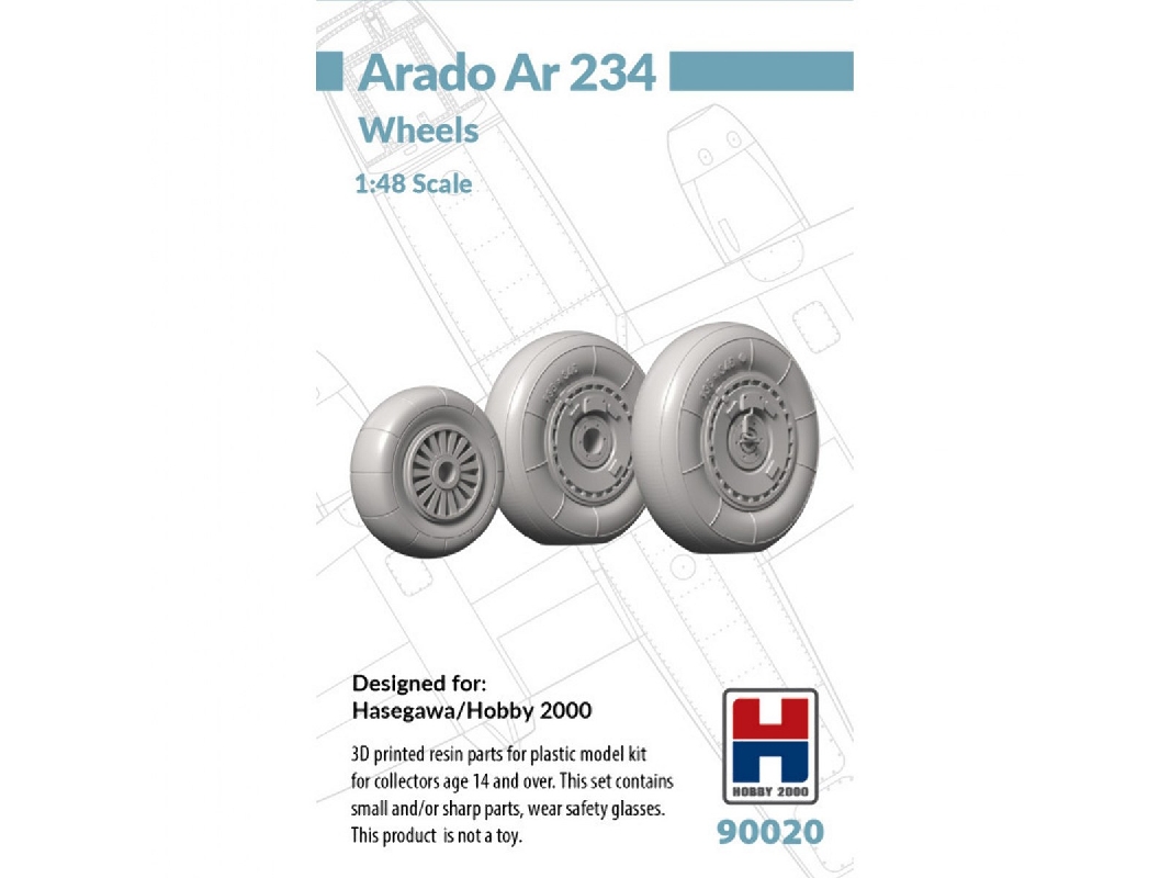 Arado Ar 234 - Wheels Set (For Hasegawa And Hobby 2000 Kits / 3d-printed) - image 1