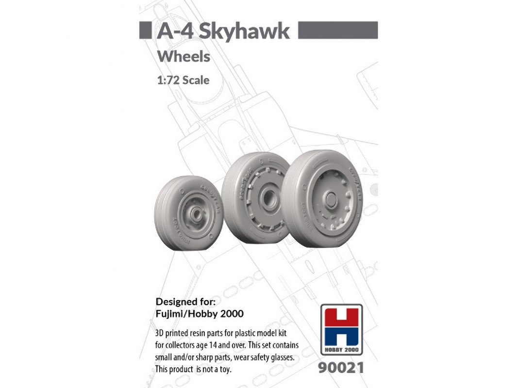 Douglas A-4 Skyhawk - Wheels Set (For Fujimi And Hobby 2000 Kits / 3d-printed) - image 1