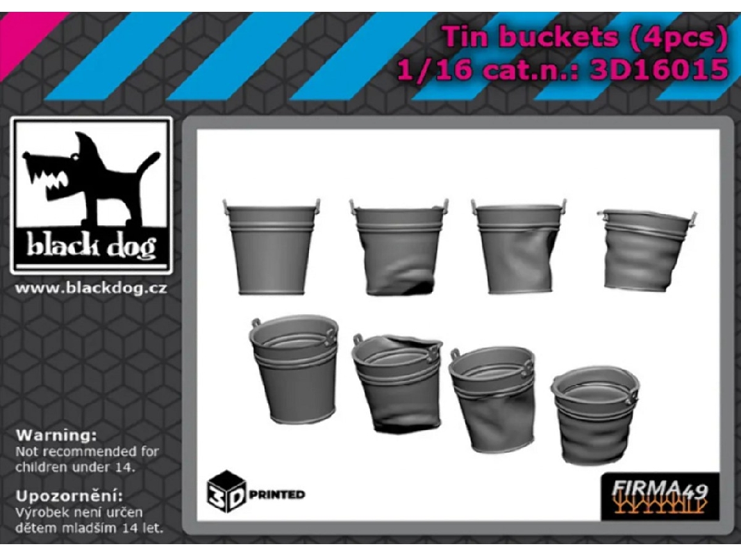 Tin Buckets (4 Pcs / 3d-printed) - image 1