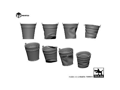 Tin Buckets (4 Pcs / 3d-printed) - image 2