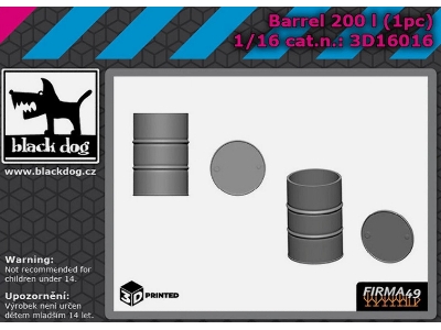Barrel 200 L (1 Piece / 3d-printed) - image 1