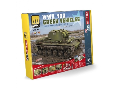 A.Mig-7908 Solution Box Mini 37 - Wwii 4bo Green Vehicles (English, Spanish, French And German) - image 1