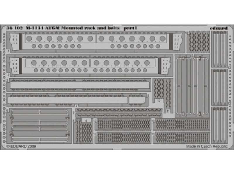 M-1134 ATGM mounted rack and belts 1/35 - Afv Club - image 1