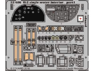 Il-2 single seater interior S. A. 1/32 - Hobby Boss - image 1