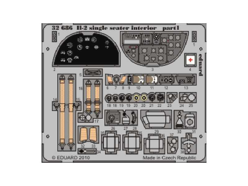 Il-2 single seater interior S. A. 1/32 - Hobby Boss - image 1