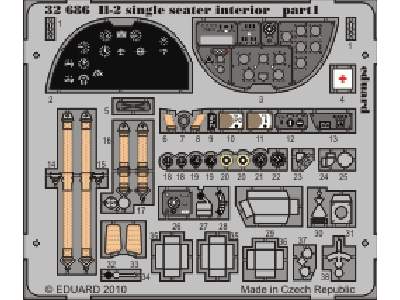 Il-2 single seater interior S. A. 1/32 - Hobby Boss - image 2