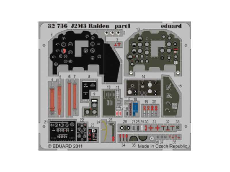 J2M3 Raiden interior S. A. 1/32 - Hasegawa - image 1