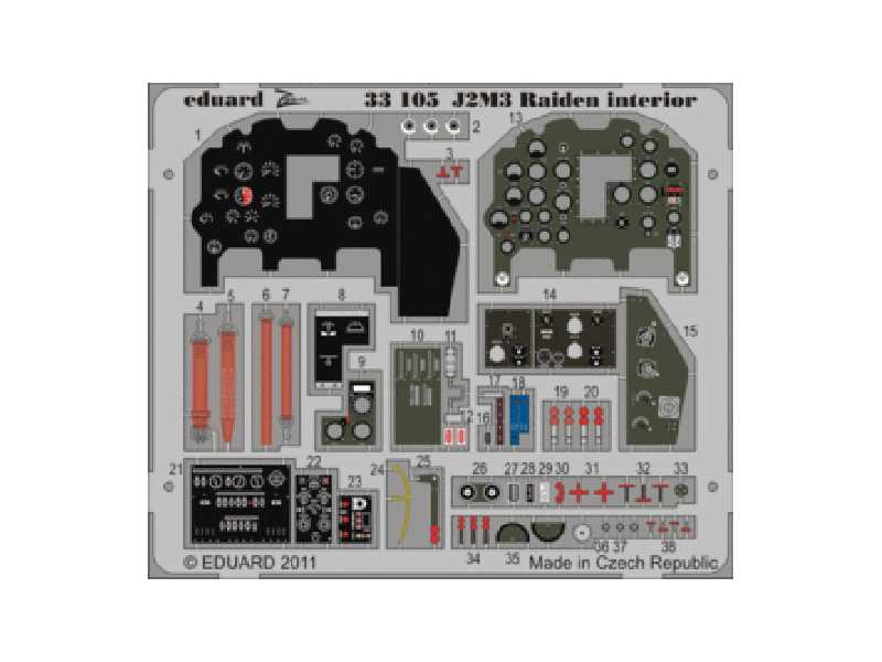 J2M3 Raiden interior S. A. 1/32 - Hasegawa - image 1