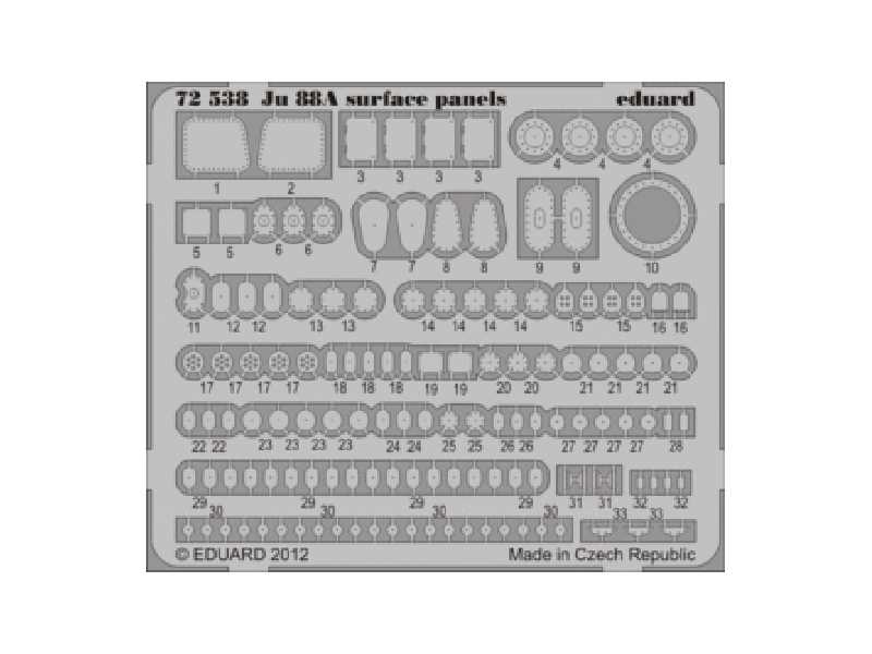 Ju 88A surface panels S. A. 1/72 - Revell - image 1