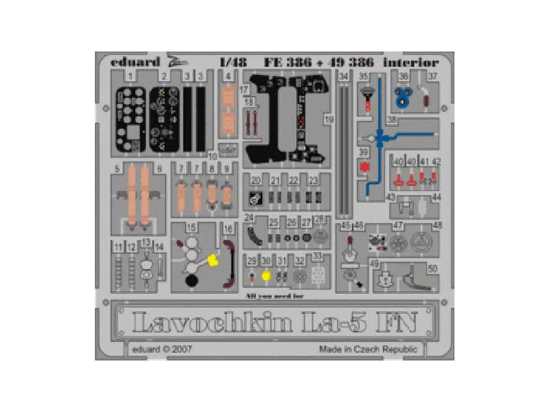 Lavochkin La-5FN interior S. A. 1/48 - Zvezda - - image 1