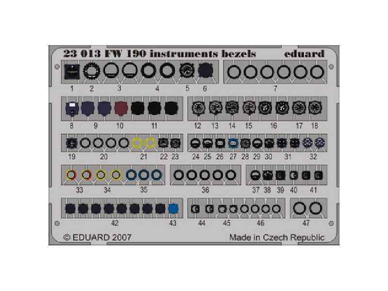 Fw 190 instruments bezels 1/24 - image 1