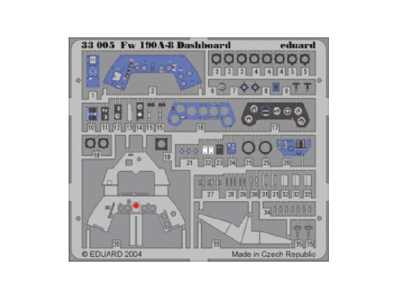 Fw 190A-8 dashboard 1/32 - Hasegawa - image 1