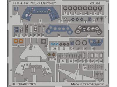 Fw 190D-9 dashboard 1/32 - Hasegawa - image 1