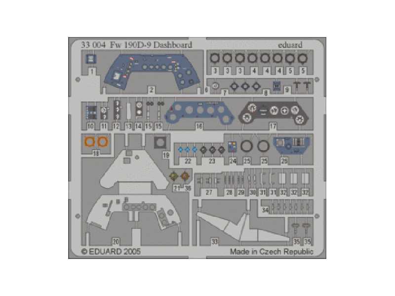 Fw 190D-9 dashboard 1/32 - Hasegawa - image 1