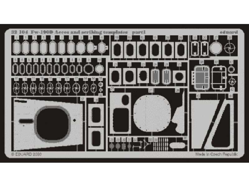 Fw 190D access and scribing templates 1/32 - Hasegawa - image 1