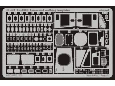 Fw 190D access and scribing templates 1/48 - Tamiya - image 1