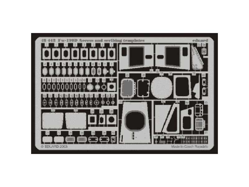 Fw 190D access and scribing templates 1/48 - Tamiya - image 1