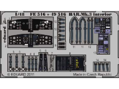 HAR.  Mk.3 interior S. A. 1/48 - Hasegawa - - image 1