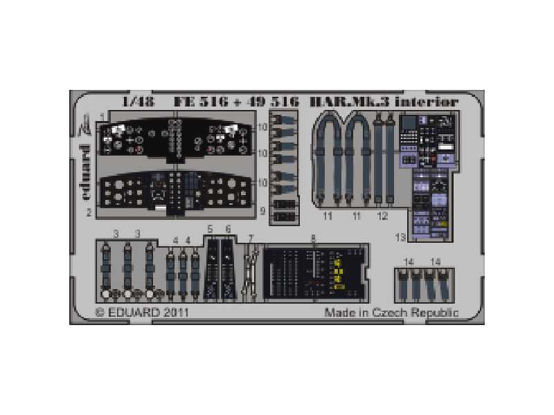 HAR.  Mk.3 interior S. A. 1/48 - Hasegawa - - image 1