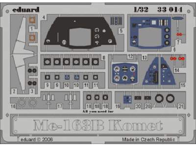 Me 163B Komet dashboard 1/32 - Hasegawa - image 1