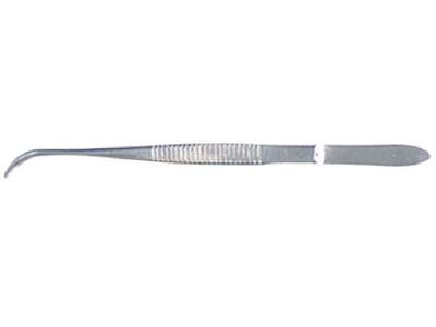 Stainless Steel 4 1/2 inch Curved Pointed Tweezers - image 1