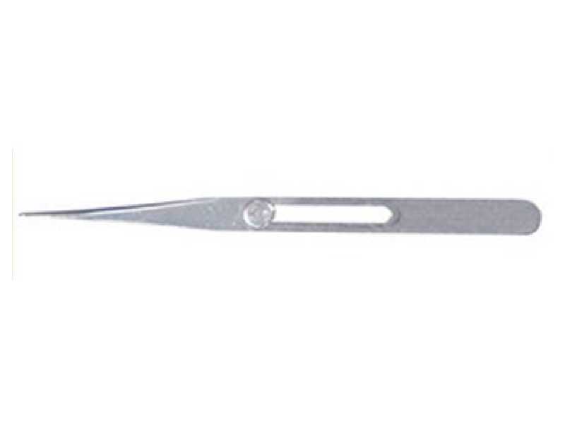 Stainless Steel 4 3/4 inch Slide Lock Pointed Tweezers - image 1