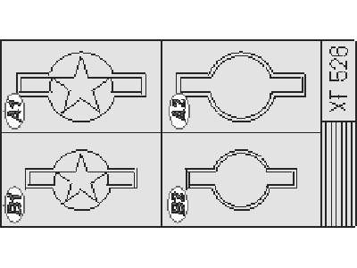  P-51 Mustang Nat.  Insignia 1/48 - masks - image 1