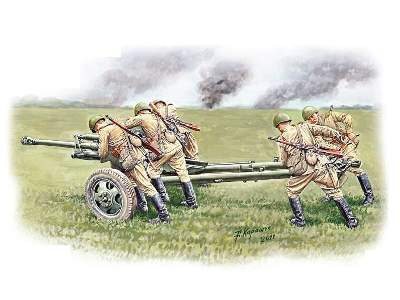 Soviet anti-tank gun ZiS-3 with five figures - image 1