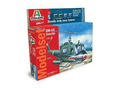 UH-1C Gunship - Huey helicopter w/Paints and Glue - image 1