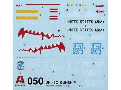 UH-1C Gunship - Huey helicopter w/Paints and Glue - image 4