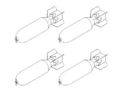 WW II US General Purpose M43 H.E. Bombs 500 lb (4 pcs) 1/48 - image 1