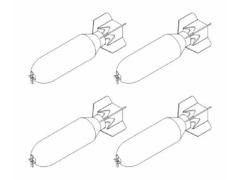 WW II US General Purpose M43 H.E. Bombs 500 lb (4 pcs) 1/48 - image 1