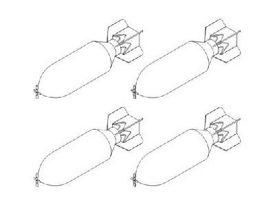 WW II US General Purpose M44 HE Bombs 1000 lb (4 pcs) - image 1