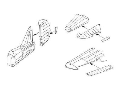 P-40E Warhawk  Control surfaces set for Hasegawa - image 1