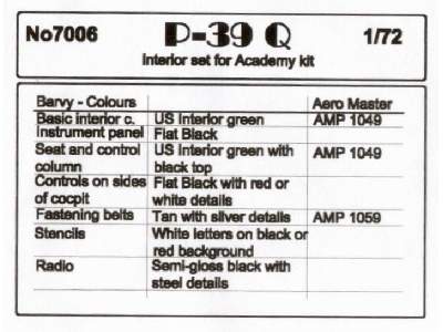 P-39Q Interior Set - image 2