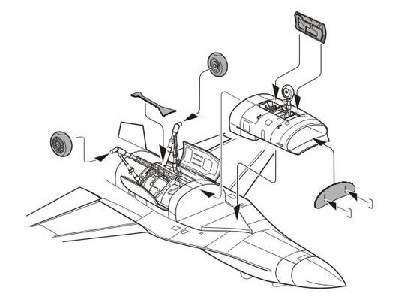 F-16CG/CJ Fightning Falcon Undercarriage set for Academy kit - image 1