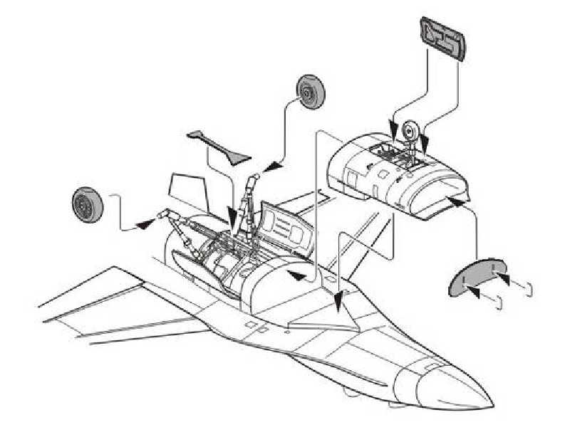 F-16CG/CJ Fightning Falcon Undercarriage set for Academy kit - image 1