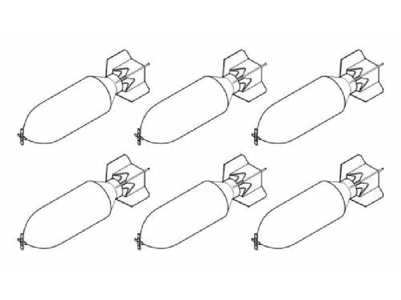 WW II US General Purpose M44 H.E. Bombs 1000 lb (6 pcs) 1/72 - image 1