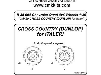 Quad Chevrolet 4x4 - wheels 10.5x20 Cross Country (Dunlop) for I - image 2
