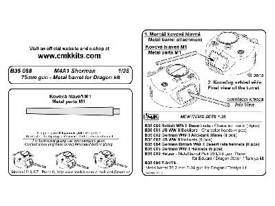 M4A1 Sherman 75mm M3 gun - Metal barrel 1/35 for Tam. / Dragon k - image 2