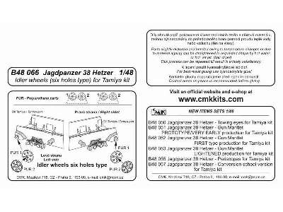 Jagdpanzer 38 Hetzer Idler wheels (six holes type) for Tamiya ki - image 2