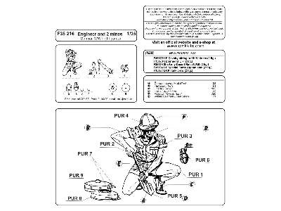 German WW II Engineer & 2 mines (1 figure) 1/35 - image 2