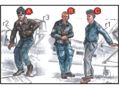 German Pilots (2 fig.) And Mechanic WW II - image 1