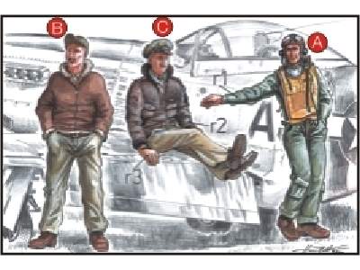 US Army Pilots (2 fig.) And Mechanic WW II - image 1