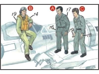 US Navy Mechanics (2 fig.) And Pilot WW II - image 1