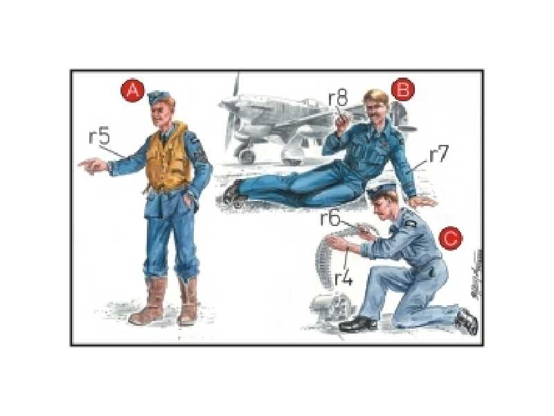 RAF Mechanics (2 fig.) And Pilot WW II - image 1