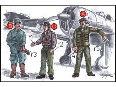 Japanese Army Pilots (2 fig.) And Mechanics WW II - image 1
