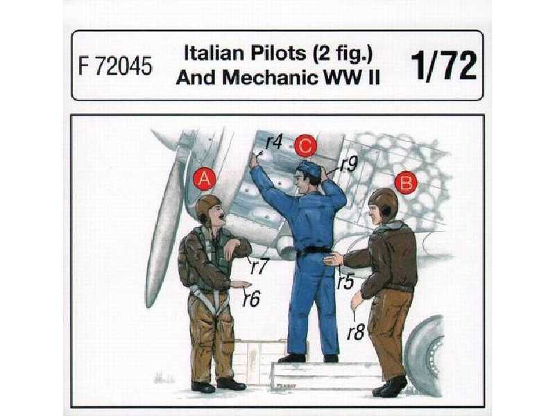 Italian Pilots (2 fig.) And Mechanic WW II - image 1