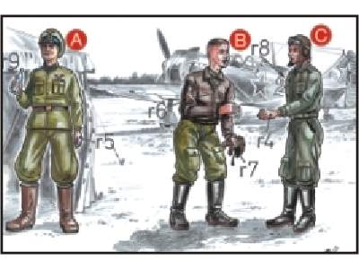 Soviet Pilots (2 fig.) And Mechanic WW II - image 1