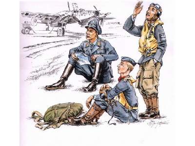 German pilots at rest WW II (3 fig.) - image 1